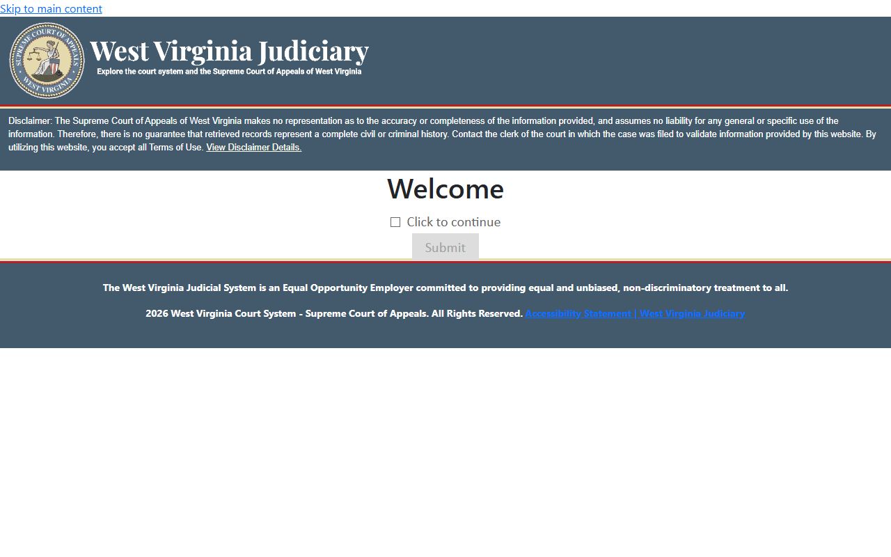 Preston County court records after arrest Magistrate Case Record Search screen
